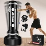 Heavy Punching Bag with Stand Adults Teens 70" Freestanding Punching Bag with Boxing Gloves and Electric Air Pump Boxing Bag Women Men Standing Inflatable Boxing Bag for Training MMA Thai Fitness