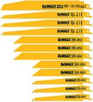 DEWALT Reciprocating Saw Blades, Bi-Metal Set with Case, 12-Piece (DW4892)