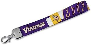 Rico Industries NFL Football Minnesota Vikings Wrist Lanyard Key Chain, Cute Wristlet Strap Keychain Holder for Women Men Car Keys ID Badges Card Wallet Phone Camera