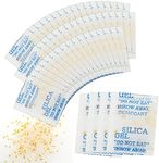 CANLENPK Silica Gel Desiccant Packets, Transparent and Orange Indicating Moisture Absorbers, Reactivable Moisture Absorber Bags,Food,Books,Jewelry,Shoes Desiccant Bead Packets (5gx55pack)