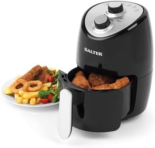 Salter EK2817 2L Compact Air Fryer - Hot Air Circulation, Removable Non-Stick Cooking Rack, Adjustable Temperature Up To 200°C, 30 Minute Timer, 1000W, Single Person, Small & Single Person Household