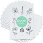 8"x12"Sticky 8 PCS Water Soluble Embroidery Stabilizer Printable Dissolving Paper Medium Weight for Print Or Draw Patterns, Printable Embroidery Transfer Paper Best for Hand & Machine Embroidery