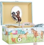 Jewelkeeper Musical Horse Jewellery Box with Spinning Horse, Home on The Range Tune, Barn Design - Horse Themed Gifts for Girls - Box for Jewellery for Girls - Birthday Present for Pony Lovers