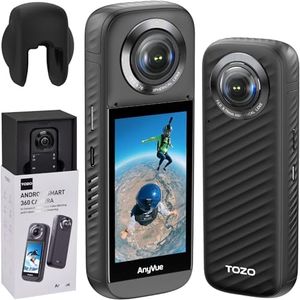 TOZO AnyVue Android Smart 360 Action Camera with 1/2" 4800W CMOS, 5.7K 360 Video, 12K 360 Photo, Intelligent Tracking Action Camera with Editing App, Built-in GPS, 4K Live Streaming, 3.0" Touchscreen