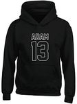 Hippowarehouse Personalised Name Number Kids Children's Unisex Hoodie Hooded top Black