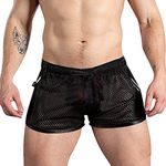 Men's Sexy Thongs Bulge Pouch Tagless G-Strings Tangas Underwear W Ne Fast-Drying Telecontrol And Men's Style Breathable Athletic Supporter Jock Strap for Male Cotton Underpant Black