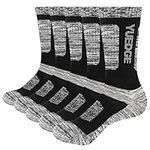 YUEDGE Men's 5 Pairs Wicking Breathable Cushion Comfortable Casual Crew Socks Multi Performance Walking Athletic Socks 9-12 (MXXL)