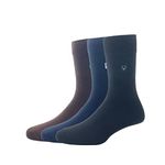 Allen Solly Mens Cotton Full Length Socks (Pack Of 3) Black, Brown, Navy