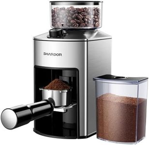 SHARDOR Anti-static Conical Burr Coffee Grinder Electric, Automatic Coffee Bean Grinder for Espresso French Press Drip Coffee Adjustable Burr Mill with 10 Precise Grind Settings for Home Use,