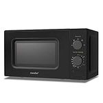 COMFEE' 700W 20L Black Microwave Oven With 5 Cooking Power Levels, Quick Defrost Function, And Kitchen Manual Timer - Compact Design CM-M202CC(BK)