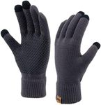 Winter Touchscreen Gloves for Men & Women 3 Fingers Dual-layer Touch Screen Warm Lined Anti-Slip Knit Texting Glove 2 Size