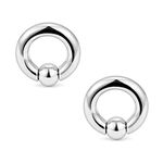 Ftovosyo PA Ring Captive Bead Rings Spring Action BCR Ball Rings 8G 316L Surgical Steel Pierced Body Jewelry for Women 2PCS 16mm