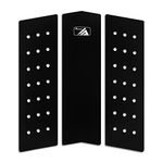 AQUBONA 3 Piece Stomp Pad Surfboard EVA Traction Pad with 3M Adhesive Professional Tail Pad/Applies All Boards - Surfboard, Shortboard, Longboard, Skimboard, Snowboard/Black White Blue