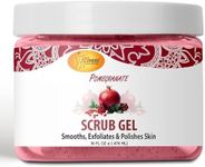 SPA REDI – Exfoliating Scrub Pumice Gel, Pomegranate, 16 oz - Manicure, Pedicure and Body Exfoliator Infused with Hyaluronic Acid, Amino Acids, Panthenol and Comfrey Extract