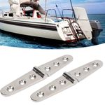 2pcs Heavy Duty Strap Hinge with Holes, Marine Strap Hinge Stainless Steel Marine Home Hardware Cabinet Hinges Boat Strap Hinge for Garden Gate Ginges, Door Hinge(3 Hole)