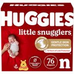 Huggies Little Snugglers Baby Diapers, Size Newborn, Giga Pack, 76ct