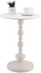 WDOPEN Metal Small End Table, Small Round Side Table, Matte Accent Coffee Drink Table, for Sofa, Bedroom, and Living Room Corners (White)