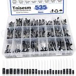 Tnisesm 535Pcs Electrolytic Capacitor 24 Value Range 0.1uF－1000uF Assortment Kit with Aluminum Radial Leads TN04-24Z