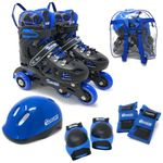 Chicago Skates Adjustable Blue Rollerblade Combo Set, Size J10-J13