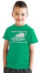 Crazy Dog T-Shirts Youth Family Christmas Tree T Shirt Funny Vacation Movie Tee for Kids XL Green