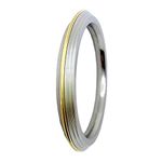 Memoir Mens Brass Band, Striped Steel 9mm Broad, 9mm Thick, 109Gms Wt Bangle Bracelet Cuff Kada 109Gms (Size: 2.16)