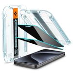 Spigen EZ Fit Privacy Tempered Glass Screen Protector for iPhone 15 Pro (2 Pack)