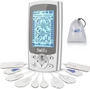 Belifu Dual Independent Channels TENS EMS Unit for Pain Relief, TENS Unit Muscle Stimulator with 24 Modes 20 Levels Intensity, Electric Pulse Massager TENS Massager with 10 Pads, Storage Bag