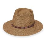 Wallaroo Hat Company – Women’s Petite Sedona Fedora – UPF 50+, Wide Brim, Packable, Adjustable Sizing for Smaller Crown Sizes, Camel, One Size