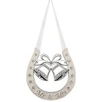 Wedding Horse Shoe Silver Plated Mr & Mrs