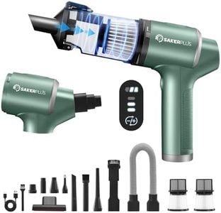 SakerPlus Hand Held Car Vacuum Cordless, 20000PA High Power Handheld Portable Vacuum & Air Duster for Car Home, 4-in-1 Mini Vacuum Cleaner with LED Display - Vacuuming, Blowing, Inflating & Deflating