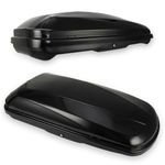 GEARFLOW Car Roof Box, 430L Capacity Extra-Large Hard Roof Cargo Carrier with Security Keys & Dual Side Opening, Waterproof Rooftop Luggage Storage Box for Car, SUV, Van, Fits Most Cars (Black)