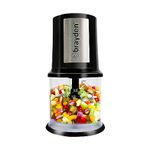 Brayden Chopro Electric Vegetable Chopper for Kitchen | 400 Watts Copper Motor | 500 ml Bowl For Chop, Mince, Puree & Whisk | 4 Bi-Level Stainless steel Blade | Onion, Carrot, Garlic & Fruits (Black)