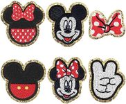 6PCS Cute Mouse Clothing Patches, Iron On Cartoon Embroidered Applique Patches for T-Shirt, Hat, Bags