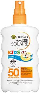 Garnier Ambre Solaire Kids Water Resistant Sun Cream Spray SPF50+, High Sun Protection Kids Suncream Spray SPF50+ 200 ml