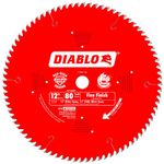 Freud D1280X Diablo 12-Inch 80 Tooth ATB Crosscutting Saw Blade with 1-Inch Arbor, One Size, Multi