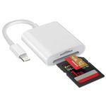 SD Card Reader for i-Phone i-Pad, 2 in 1 Memory Card Reader Adapter Support TF/SD/Micro SD Cards, Dual Connectors to Storage Card Compatible for i-Phone 13/12 / 11/8, iOS 9 (1#)