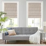 Madison Park Cordless Roman Shades Total Blackout Blinds, Linen-Like Fabric, Energy Efficient Thermal Insulated Roman Shades for Windows Blackout Total Privacy Window Blinds 31x64, Natural