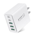 USB C Charger Block 50W Type C Fast Charging Blocks Multiport USB Wall Charger Plug Power Adapter Outlet Phone Accessories 5Port for iPhone 15 14 13 12 11 Pro Max XS, iPad, Tablet (1-Pack-White)