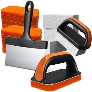 19 in 1 Griddle Cleaning Kit for Blackstone Accessories, Flat Top Grill Cleaning Kit w/Griddle Scraper, 4 Grill Stone, Griddle Brush Easy to Remove Stain - 5060