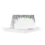 Name place cards | white folded table name cards for party reception birthday 50 pieces | name cards for table setting | wedding name cards | (Wisteria)