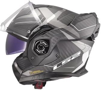 LS2 FF901 Advant X Carbon Black Modular 180° Flip Front Dual Visor Full Face Motorbike Helmet Sport. ECE 22.06 Certified. Pinlock and Backpack Carry Bag - HORIZON SILVER GREY - XL (61-62cm)