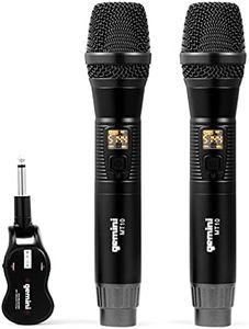 Gemini GMU-M200 Pro UHF Wireless Microphone Set, Rechargeable, 1/4" Jack, for PA/Mixers - Ideal for Karaoke, Live Performances, 2-Pack