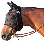 Cashel Quiet Ride Horse Fly Mask with Ears, Black, Horse