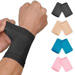 KEKING® Compression Wrist Sleeves for Women Men, 1 Pair, Premium Wrist Support Bands for Carpal Tunnel, Improve Circulation & Recovery, Tendonitis, Tennis, Sports - Wrist Brace Wrist Wraps, Black S