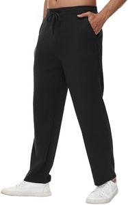 WiWi Sweatpants for Men's Workout Gym Pants Lightweight Track Pant with Pockets Drawstring S-XXL,Black,X-Large