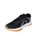 PUMA , Unisex-Adults, Badminton Smash Sprint, Black-White-Silver, Indoor Shoe, 7UK, (10930401)