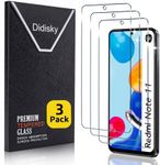 Didisky [3 Pack] Tempered Glass Screen Protector for Xiaomi Redmi Note 11,Note 11S, 6.43'', Poco M4 4G (Not for Poco M4 5G) 9H, No Bubbles, High Definition, Case Friendly