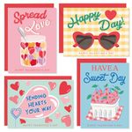 S&O Fun Happy Valentines Day Cards - Set of 24 Valentine Cards Boxed with Envelopes - Valentines Card for Grandma, Kids, Friends & Family - Love Cards for Him & Her - Greeting Cards Assortment Box