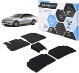 CLIM ART WaterTrap Custom Fit Floor Mats Compatible for Malibu 2016-2024, 1&2 Row, Car Mats Floor Liner, All-Weather, Car Accessories Man & Woman, Black/Black - FL011516225