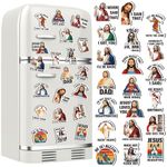 Xuhal Funny Jesus Magnet Stickers for Christmas Kitchen Religious Refrigerator Magnets for Whiteboard Locker Jesus I Saw That Christian Fridge Magnets Home Office